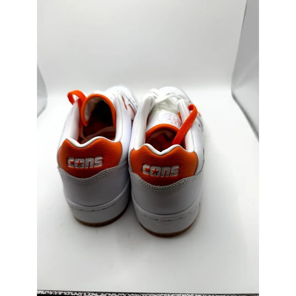 Converse AS-1 Pro A08130C Mens 9.5 Sneaker White Orange Leather Skateboard Shoes